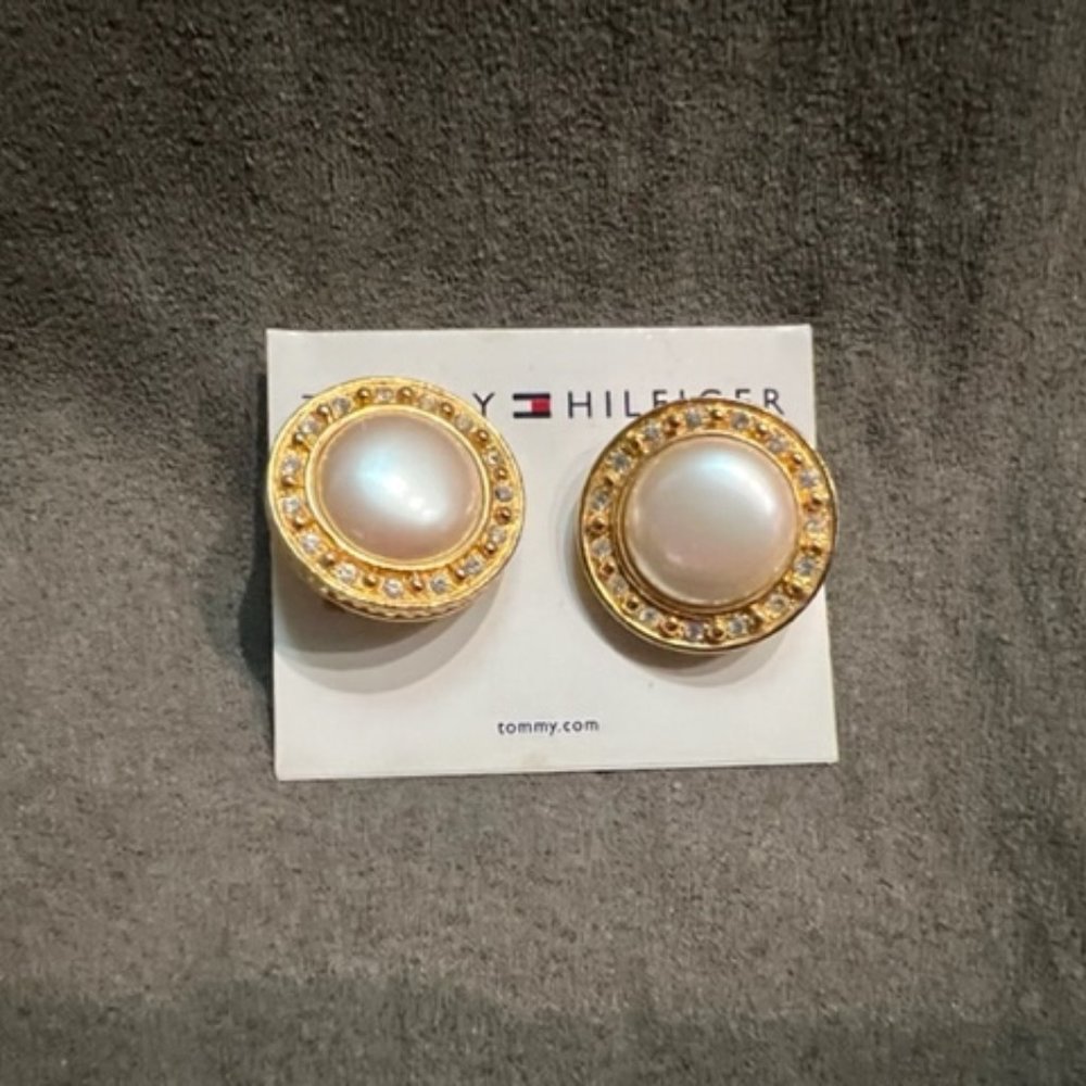 Tommy Hilfiger Faux Pearl Clip-On Earrings